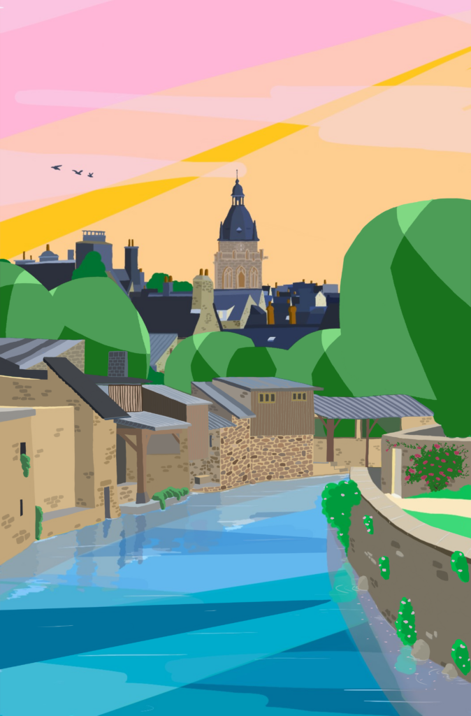 illustration des lavoirs de Villedieu-les-Poèles
